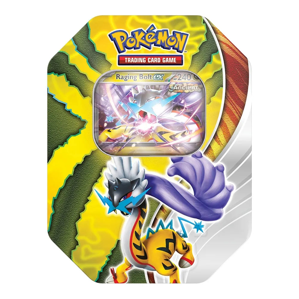 Paradox Destinies Tin (Raging Bolt ex) 4 Pack